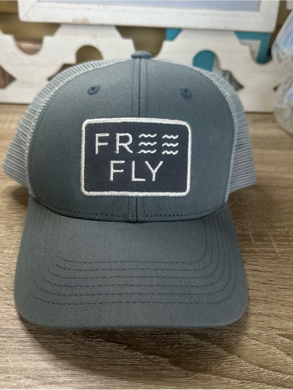Free Fly Apparel Gray and Light Gray Mesh Trucker Hat
